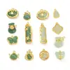 Colgante de Vidrio Imitación Jade Aleación Calabaza Auspiciosa para la Fortuna y la Paz Accesorios Hechos a Mano DIY Joyería al por Mayor Materiales y Componentes