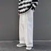 Versão Coreana Marca da Moda Ins Estilo Japonês Calça Cargo Solta para Homens Primavera e Outono Vintage Versátil Reta Casual de Perna Larga Longa