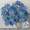 Flores artificiales Azul Niebla Salón de Bodas Flores de Seda Arreglo Floral de Boda Peonía Azul Rosa Abanico de Niebla Palma