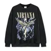 Camiseta Retro Grunge Rock Americana Nirvana Hombro Caído Manga Corta Unisex Sudadera con Capucha de Algodón Pesado Mayoreo