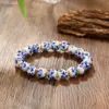 Nuevo Pulsera de Cuentas de Cerámica de Porcelana Azul y Blanca Estilo Chino, Pulsera de Cuentas Retro Estilo Chino, Fabricante Mayorista de Joyería Artística de Nicho