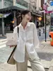 Camisa de Proteção Solar Rosa Claro Qiaomi Feminina Verão Outono Fina Manga Longa Top Cardigan Roupa Externa Estilo Coreano Para o Trabalho