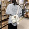 Coreia do Sul INS Ursinho Antigo Fofo Bolsa de Ombro de Lona para Estudante Bolsa Transversal Chic Estilo College Japonês para Menina