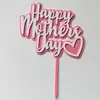 Tarjeta de Pasteles de Día de las Madres Feliz Cumpleaños de Doble Capa Enchufe Decoración para Postres Horneados