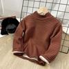 [Benefícios do Código Quebrado] Camisetas de Manga Longa para Meninos, Roupas Infantis para Outono e Inverno, Tops para Meninos, Camisetas de Segunda Pele de Inverno para Crianças, Veludo Alemão