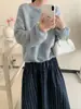 Primavera 2025 Nuevo Suéter de Punto Holgado Suave tipo Cera Delgado Estilo Perezoso Top Suéter Pulóver para Mujer Estilo Suave