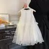Blue Town 2026 Nuevo Vestido de Niña Verano Elegante Falda de Niña Vestido de Malla con Lentejuelas Impresionante para Niña Pequeña