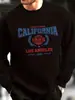 Sudadera Casual Holgada para Hombre Otoño e Invierno con Estampado de Letras de California y Cuello Redondo de Manga Larga