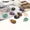 Wt-P2025 Forma Natural de Gota de Agua Piedra Preciosa Zirconia Colorida Incrustada Polvo de Piedra Ojo de Tigre Cristal de Piedra Accesorios Colgantes
