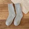 Meias Grossas com Forro de Lã Femininas de Inverno Meio da Panturrilha Meias de Terry Coloridas Meias à Prova de Odor Terry Quente para Inverno Feminino