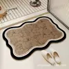Tapete de chão para banheiro doméstico de secagem rápida, tapete de porta de banheiro luxuoso absorvente antiderrapante, capacho de entrada vintage de terra de diatomáceas