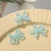 Sensación fresca de verano blanco azul hielo cristalino lazo diy hecho a mano tocado accesorios para el cabello pendientes material venta al por mayor