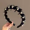 Tiara de Miçangas Veludo Vermelho para Mulheres, Novo Estilo de Luxo 2025, Luxo Leve, Coroa Alta, Faixa para Lavar o Rosto, Acessório de Cabelo