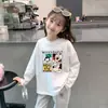 Camiseta de Manga Larga para Niñas con Estampado de Dibujos Animados Lindos, Capa Base, Algodón Puro, Nueva Colección Primavera y Otoño 2026, Cuello Redondo