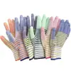 Luvas de dedo com revestimento de PU, antiestáticas, brancas, sem poeira, especializadas para fábricas de eletrônicos, luvas de proteção para o trabalho, luvas de dedo com revestimento resistente ao desgaste, atacado