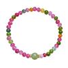 Pulseira Arco-Íris Dopamina Doce Turmalina Pedra Natural Jade Hetian Contas Redondas Presente de Aniversário para Namorada
