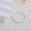 Collar de perlas naturales de agua dulce, cadena geométrica irregular, collar de plata rota, varias dos perlas, cadena de clavícula de temperamento de moda