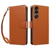 Funda de Cuero Adecuada para Teléfono Móvil Sony Xperia1Vii Funda Flip para Teléfono Ace Iii Funda para Teléfono Anti-Robo Rfid Cepillada