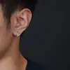 Pendientes de Aro Cruzado con Circonita Moda Masculina Versátiles para el Trabajo Pendientes Hip Hop Femeninos Joyería de Diseño Sencillo de Nicho