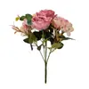 Flores Artificiales Transfronterizas Retro Europeo Hortensia de 6 Pétalos Peonía Hibisco Rosa Flores Artificiales Decoración de Boda para el Hogar Flores Artificiales