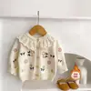 Cardigã de Tricô Outono para Bebê Menina 2026, Casaco Suéter Primavera e Outono para Bebês, Peça Superior de Roupa Externa para Pequenas Princesas
