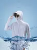 Ropa Protectora Solar con Capucha de Seda Helada Transfronteriza para Hombres y Mujeres, Nueva Ropa Protectora Solar Fina Transpirable de Color Sólido para Verano, Chaqueta Protectora Solar para Exteriores, Moderna