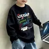 Sudadera con capucha de forro polar, elegante, casual, versátil, de manga larga, para niños medianos y grandes, nueva, estilo coreano, prenda exterior para niños