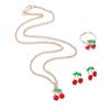 Venta Caliente Transfronteriza Colorido Dibujo Animado de Unicornio Cereza Joyería Juego de Múltiples Piezas Set de Collar Pendientes Anillo