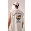 Estilo Japonés Fresco Estilo Americano Chaleco de Verano para Hombre Moderno Holgado Baloncesto Deportes Fitness Chaleco de Cintura Camiseta sin Mangas Estampada