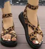 Sandalias Transfronterizas Modelo Nuevo 2026 Europeo y Americano Talla Grande Slip-On Suela Gruesa Casual Estilo Romano Ropa para Exteriores Correa en el Tobillo Zapatos de Mujer
