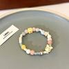 Pulsera de cerámica con cuentas de colores dopamina Macron diseño de nicho femenino sentido nuevo para niños divertida de novias pulsera de pareja