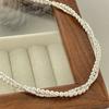 Colar Pulseira de Pérolas Torcidas de Camada Dupla para Mulheres, Estilo Coreano, Fashion, Versátil, Novo Estilo, Acessório de Corrente para Clavícula, Tendência