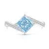 Anillo Cuadrado de Brazo Retorcido con Corte Flor de Hielo de Piedras Preciosas de Colores Más Vendido en Transmisión en Vivo, Diamante de Alto Carbono Súper Brillante, Anillo Chapado en Oro Real, Envío Directo de Una Pieza