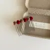Pasador de Frijol Flockeado Estilo Coreano Peine Invertido en Forma de Corazón Versátil Pinza para el Cabello Pasador de Flequillo de Gama Alta Herramienta de Peinado