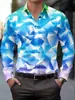 2026 Sitio Independiente Transfronterizo Temu Xiyin Estampado de Salpicaduras de Tinta Oscura Camisa de Manga Larga con Cuello de Solapa para Hombre Venta al por Mayor