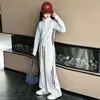 Conjunto Esportivo Moderno para Meninas, Novo Estilo Primavera/Outono, para Crianças de Meia-Idade e Mais Velhas, Moletom com Zíper Parcial e Listra Lateral, Conjunto Casual de Duas Peças, Tendência Transfronteiriça