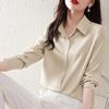 Nova Moda Primavera 2022 Camisa de Cetim Feminina Manga Longa Estilo Coreano Solta Roupa de Negócios Temperamento Camisa para o Trabalho