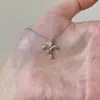 Colar Clavícula Gota d'Água Duplo Diamante Zircônia Rosa Estrela Cadente 2026 Novo Estilo Luxo Leve Exquisito Sensação de Alto Padrão Personalizado