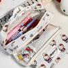 Estuche de Lápices Nuevo de Alto Valor de Color KT Cat con Estampado Flip Ins Estudiante Gran Capacidad Corazón de Niña Cremallera Multicapa Caja de Papelería