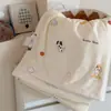 Colcha de Verano Linda de Frijol de Dibujos Animados, Colcha de Verano de Algodón Tejido de Leche, Colcha Fresca de Seda para Aire Acondicionado, Colcha Delgada para Dormitorio de Estudiante