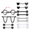 Amazon AliExpress Corrente de Amor Piercing de Mamilo Aço Inoxidável Preto Unha de Mamilo Coração de Pêssego Joia de Piercing Venda Direta da Fábrica