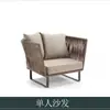 Sofá de Exterior, à Prova de Sol e Impermeável, Sala de Estar de Lazer, Varanda, Pátio Exterior, Mesa de Café, Móveis de Rattan para Três Pessoas, Cadeira de Rattan para Pousada