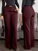 Calças retas folgadas plus size com caimento fluido, novo estilo feminino primavera e outono 2026, cintura média, emagrecimento, calças casuais