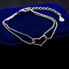 Pulsera fresca elegante de estilo japonés y coreano que combina con todo, pulsera fina de amor simple y dulce de doble capa, pulsera al por mayor