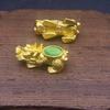 Nuevos accesorios de joyería chapados en oro que conservan el color, cuentas de proverbio de seis palabras de 10 mm, cuentas redondas de moneda de cobre, accesorios de joyería de oro arena DIY