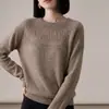 Suéter feminino de gola redonda, espesso, quente, de manga comprida, versátil, camada base, nova malha outono e inverno 2026, macio e aconchegante