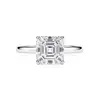 Anel de Moissanita 6mm Corte Asscher, Estilo Nicho High-End, Prata S925, Anel Minimalista de Banda Fechada para Mulheres, Presente de Aniversário