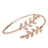 Nueva moda pulsera coreana pulsera más vendida hojas de árbol chapado en diamantes apertura pulsera ajustable fabricantes mayoreo