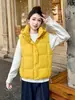 Chaleco casual de algodón con capucha, grueso y versátil, a la moda para mujer, estilo otoño e invierno, corte holgado, abrigo con hombros abullonados