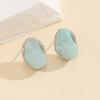 Pendientes geométricos de resina azul menta con textura de viñeteado, pendientes transparentes como el hielo para mujer, diseño de nicho con pasador de plata, pendientes exquisitos al por mayor